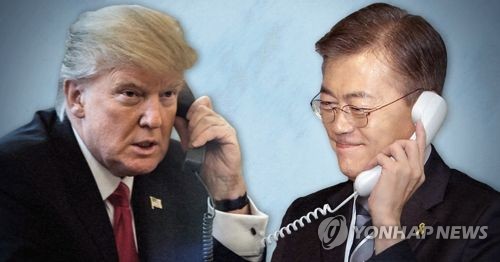 트럼프 미 대통령, 문재인 대통령에게 축하 전화 (PG)