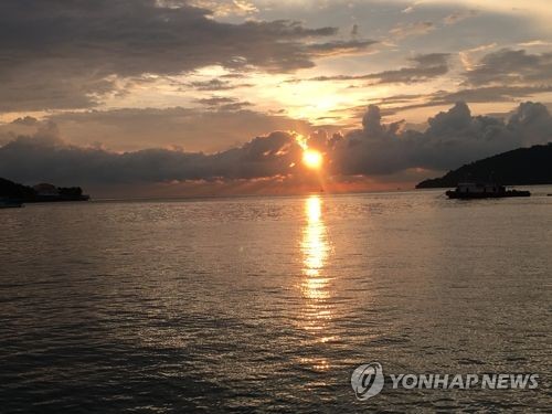 말레이시아 코타키나발루의 석양