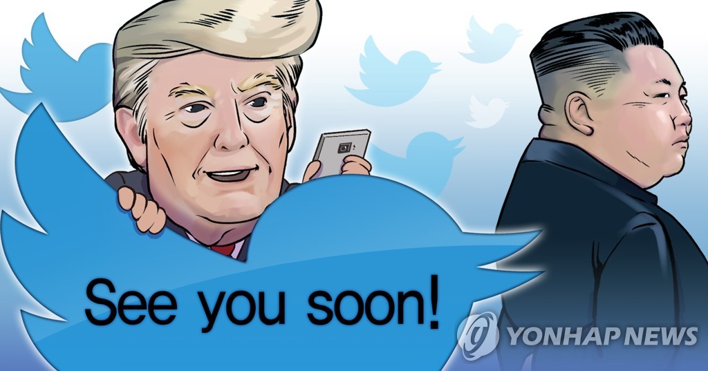 트럼프, 김정은에게 협상 촉구 트윗 (PG)