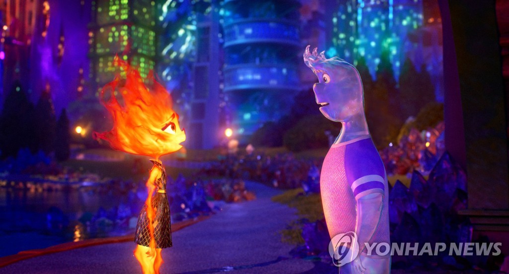 A scene from Pixar Animation Studios' "Elemental" is seen in this image provided by the Walt Disney Company Korea. (PHOTO NOT FOR SALE) (Yonhap)