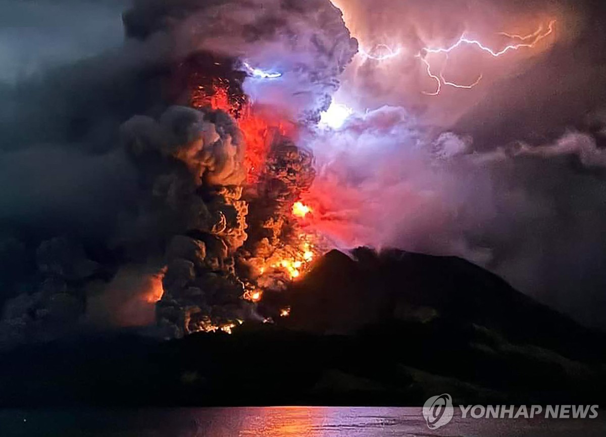 인도네시아 루앙 화산 폭발