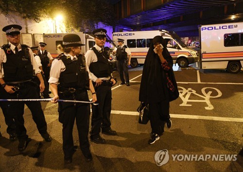 차량 돌진 사건이 발생한 런던 북부 핀스버리 일대
