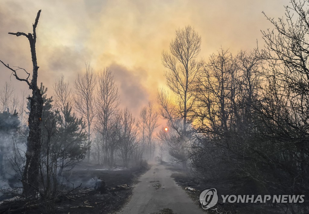 체르노빌 원전 인근 숲 화재…방사능 수준 높아져