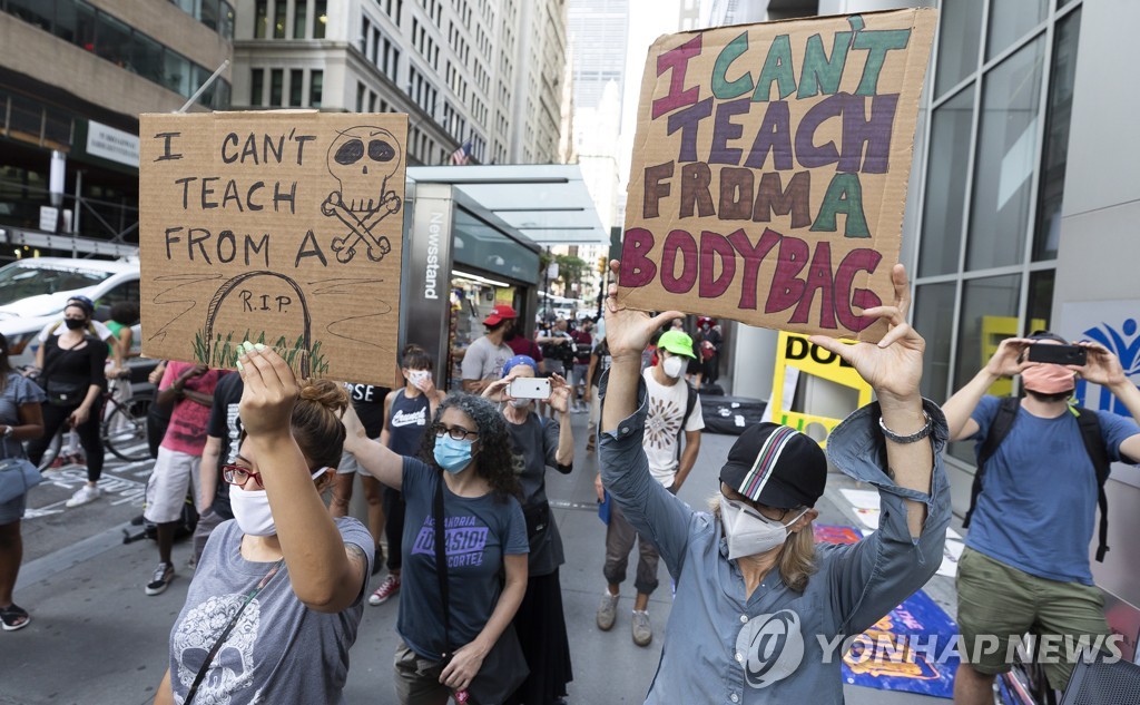 USA PANDEMIC TEACHERS PROTEST SCHOOL REPOPENING COVID-19