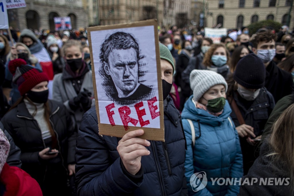 CZECH REPUBLIC RUSSIA NAVALNY SUPPORTERS PROTEST