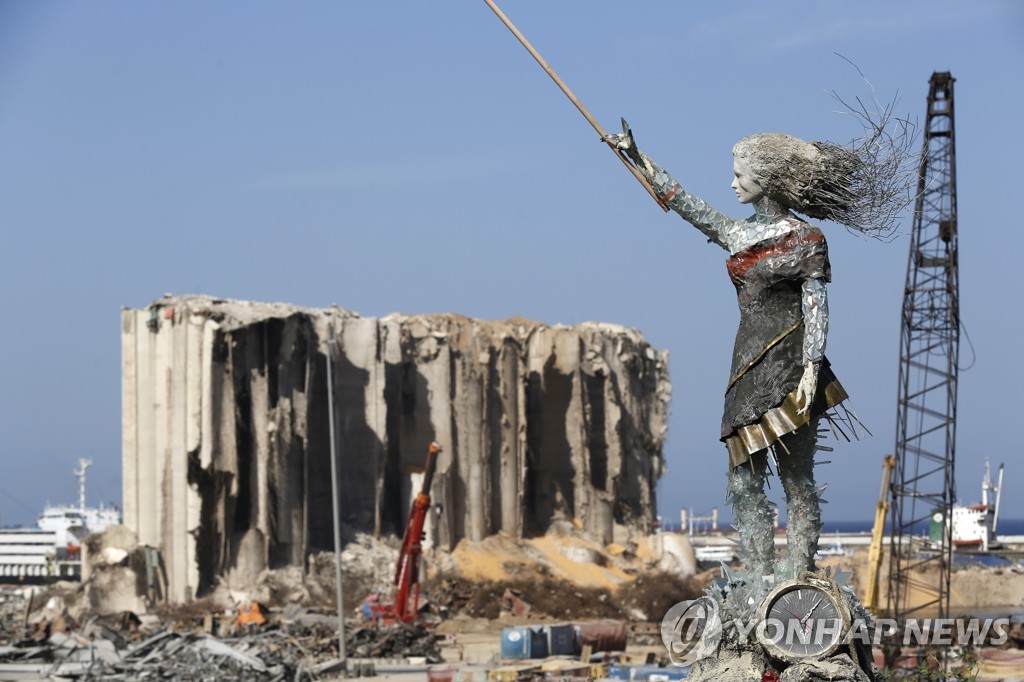 LEBANON-BEIRUT-EXPLOSION-STATUE