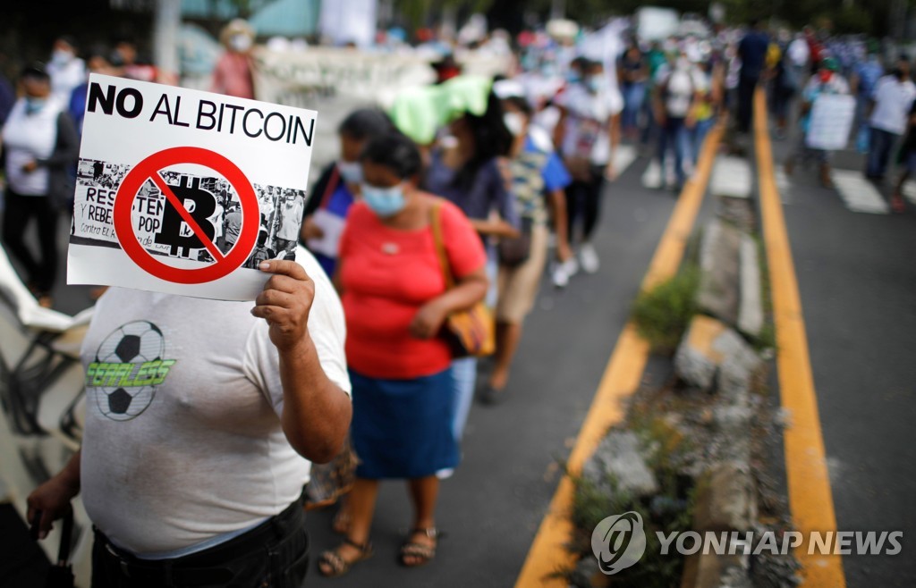 EL SALVADOR-BITCOIN/PROTEST