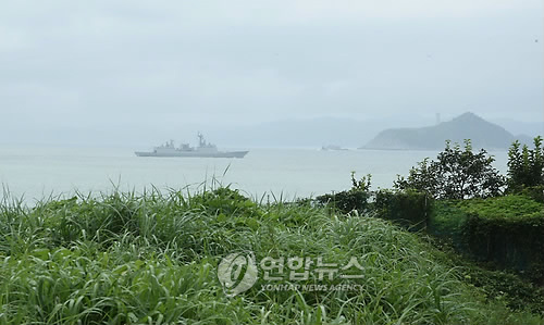 외양포 포진지에서 바라본 거제도