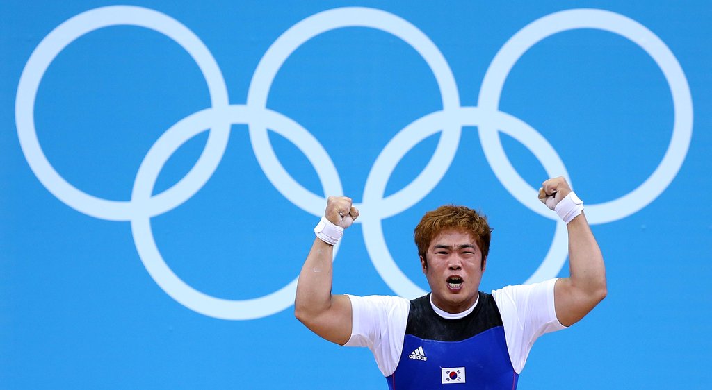 2012년 런던올림픽 역도 남자 94㎏급 경기에 출전한 김민재