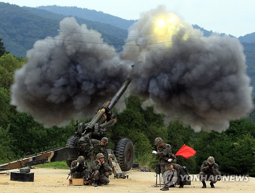 軍, 북쪽으로 155㎜ 포탄 수십발 대응 사격