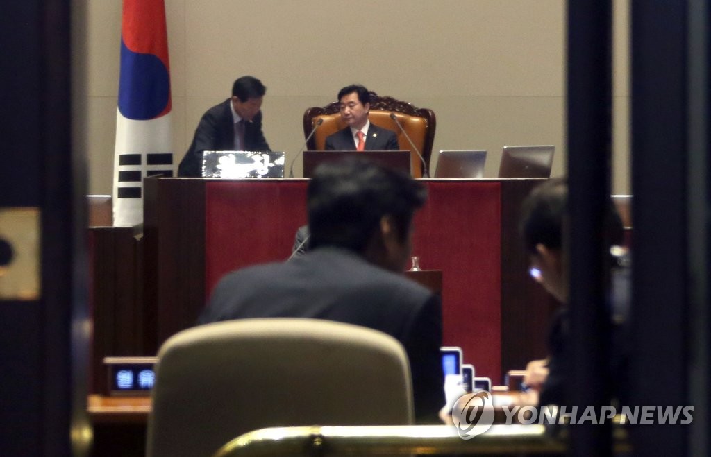 무제한토론 열리고 있는 본회의장