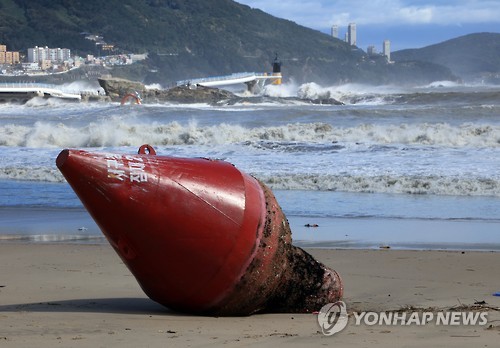 <태풍 차바> 물밖으로 나온 잠제