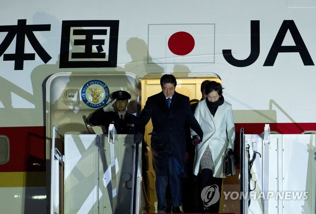 아베 日총리, 미국 도착