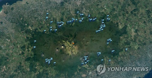 왕벚나무 한라산 자생지 분포도