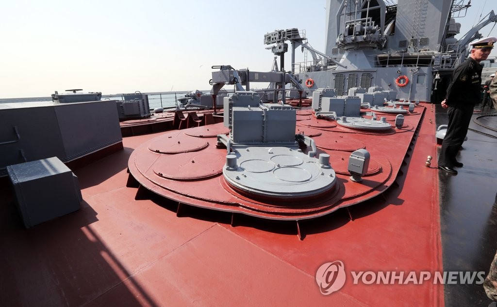 러시아 바랴크함의 수직 미사일 발사대