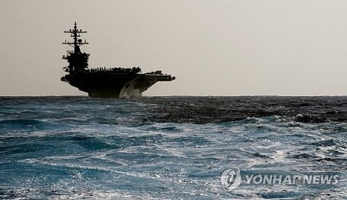 美항모 칼빈슨호 이제야 한반도로 이동