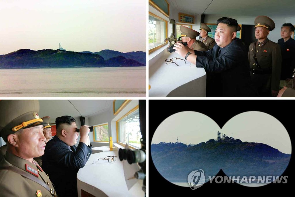 김정은, 연평도 코앞 최전방부대 시찰…"화력타격계획 검토"
