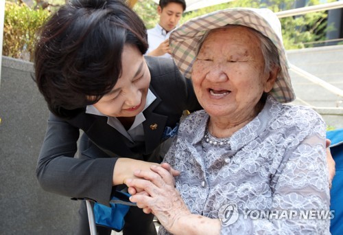 수요집회, 길원옥 할머니와 추미애 대표