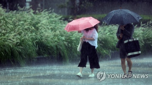 비 오는 서울 거리