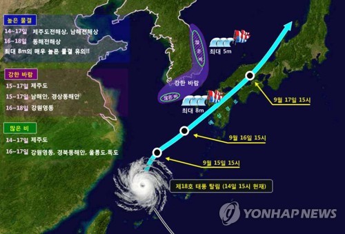 제18호 태풍 '탈림' 진로