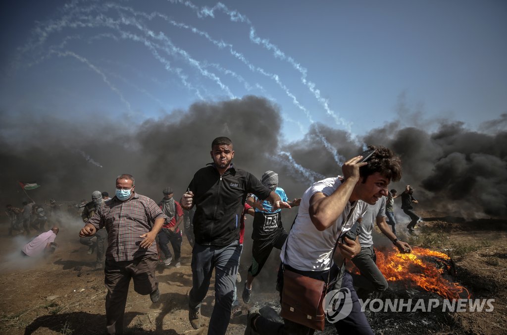 이스라엘軍, 팔레스타인 시위대 진압…"3명 사망·525명 부상"