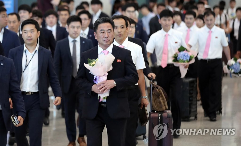 15일 방남 당시 북한 선수단