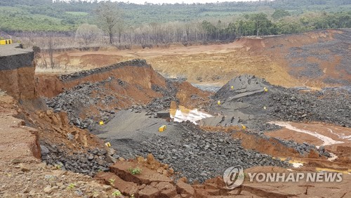 SK건설 시공 라오스 보조댐 붕괴현장