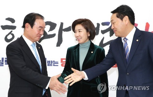 회동하는 나경원-김관영-장병완 원내대표