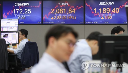 코스피 소폭 상승하며 2,080선 회복