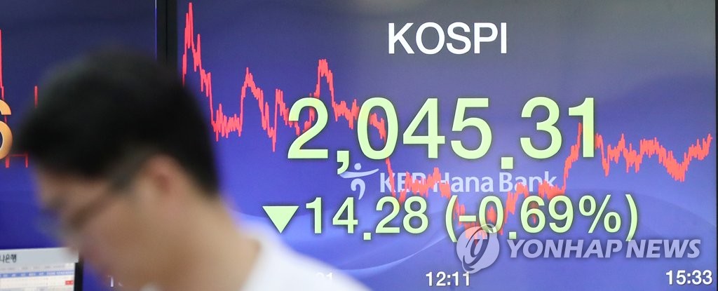 韓国総合株価指数 4カ月半ぶり安値 韓国総合株価指数 4カ月半ぶり安値