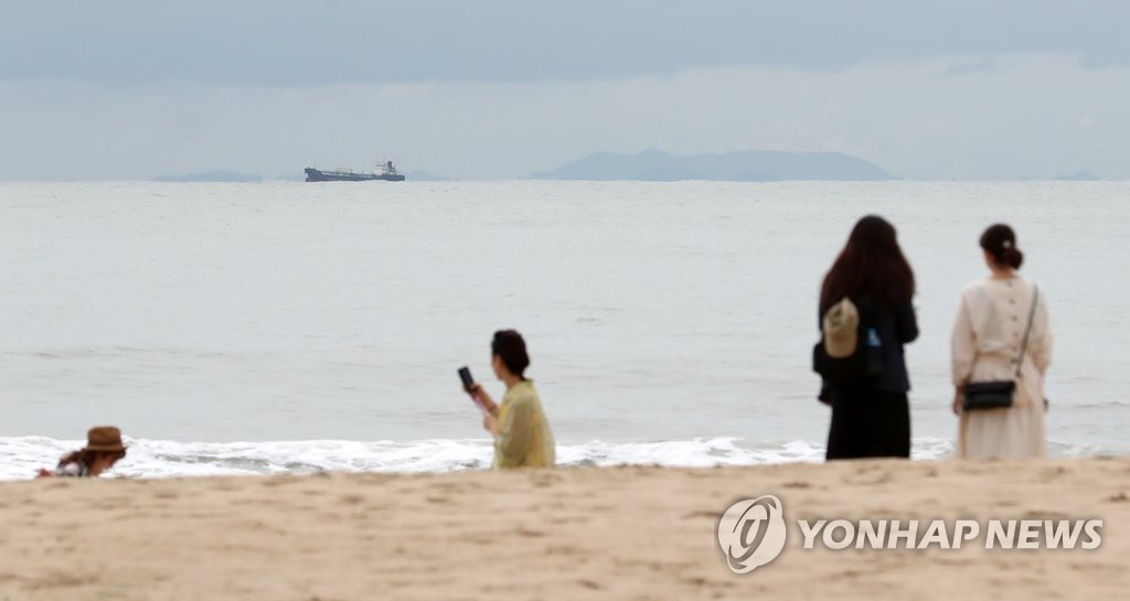 해운대 해수욕장에서 보이는 대마도