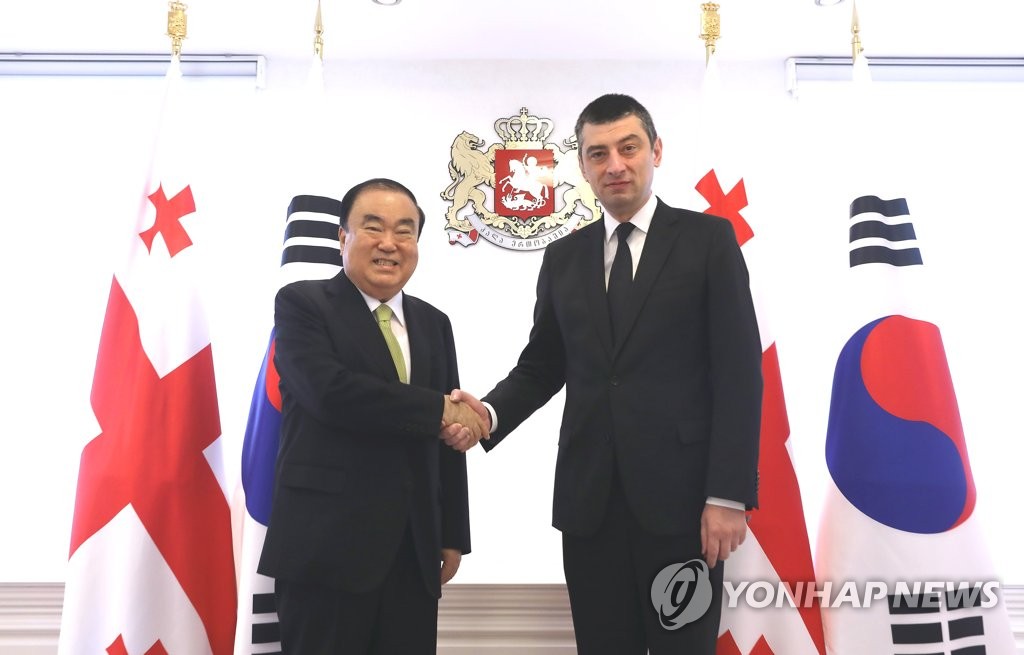 S. Korea's parliamentary chief meets Georgian prime minister S. Korea's parliamentary chief meets Georgian prime minister