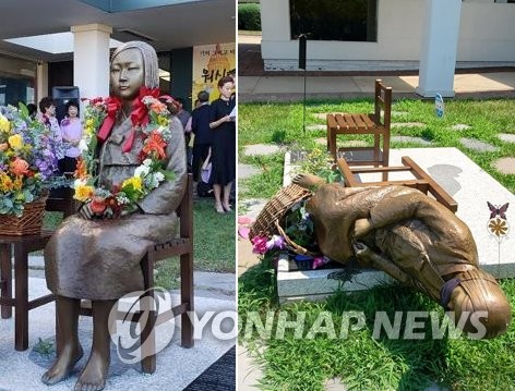 Damaged statue of girl Damaged statue of girl