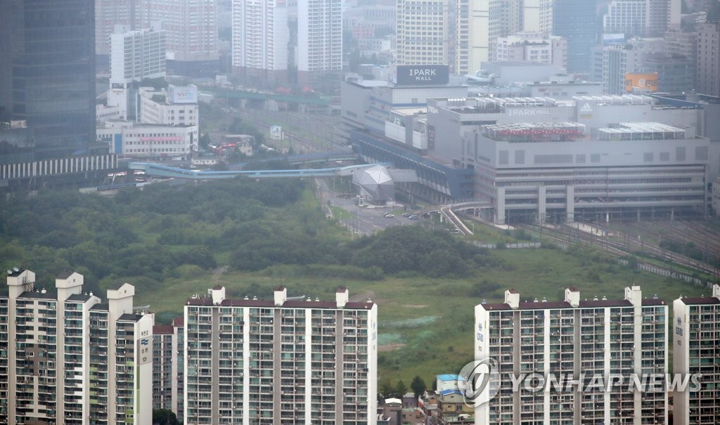 여의도에서 바라본 용산정비창 일대