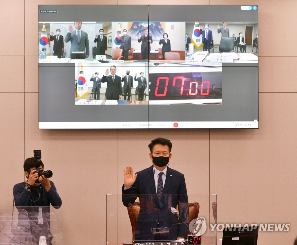 재외공관 영상국감에서 증인선서