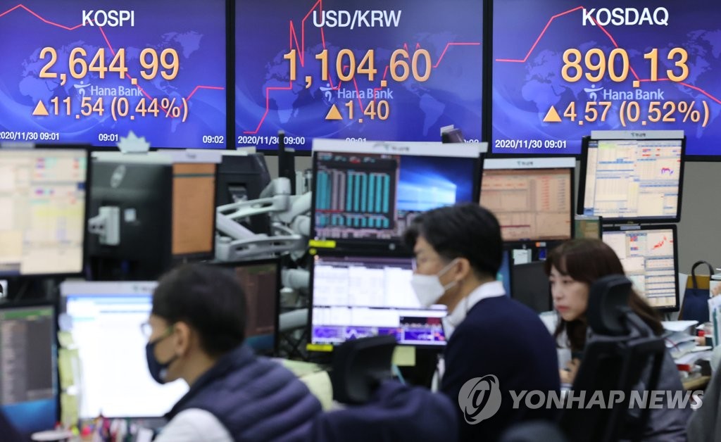 코스피 사흘 만에 장중 최고치 경신