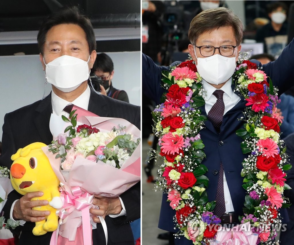 오세훈 서울시장-박형준 부산시장 당선 확실