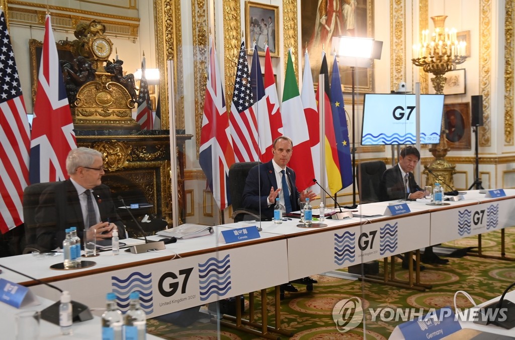 G7 외무장관 회의 주재하는 라브 영국 외무장관
