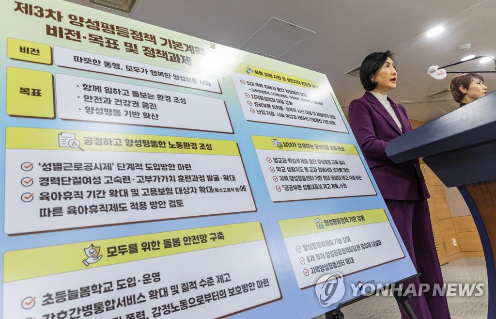 여성가족부, 제3차 양성 평등정책 기본계획 발표
