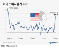 [그래픽] 미국 소비자물가 추이