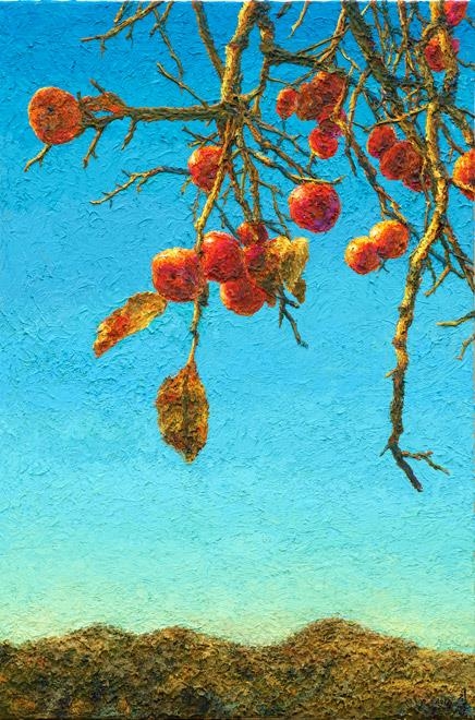 The image provided by artist Oh Chi-gyun shows "Persimmon," painted in 2014. (Yonhap)