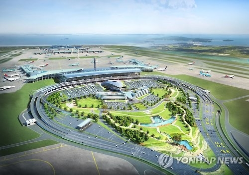 Shown is an artist's rendition of the second passenger terminal of Incheon International Airport, west of Seoul, which is expected to open in October 2017. (Yonhap) 