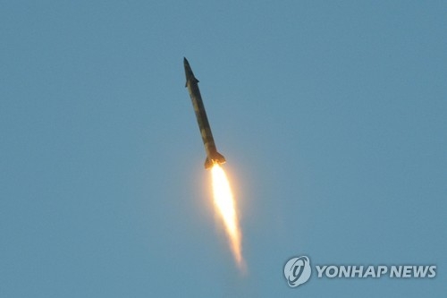 A file photo of North Korea's ballistic missile launch on May 29, 2017 (For Use Only in the Republic of Korea. No Redistribution) (KCNA-Yonhap) 