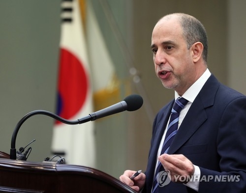 Tomas Ojea Quintana, U.N. special rapporteur on human rights in North Korea, speaks in a press conference in Seoul on July 10, 2018. (Yonhap)
