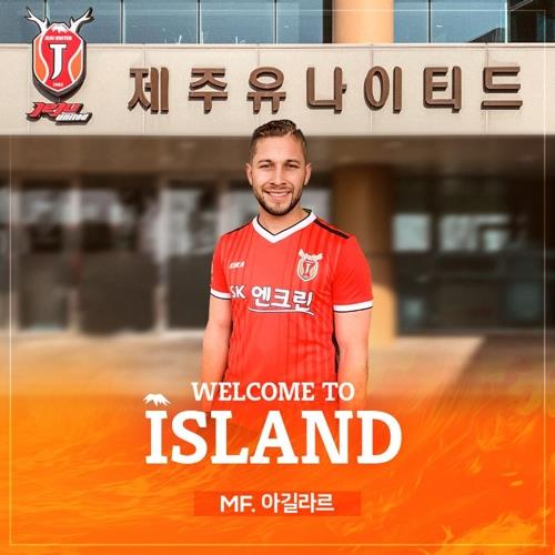 This photo provided by South Korean pro football club Jeju United shows the club's new signing Elias Aguilar. (Yonhap) 