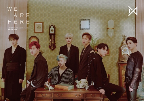 This image for Monsta X's new album, "We Are Here," was provided by Starship Entertainment. (Yonhap)
