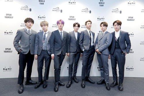 This photo of BTS was provided by Big Hit Entertainment. (PHOTO NOT FOR SALE) (Yonhap)