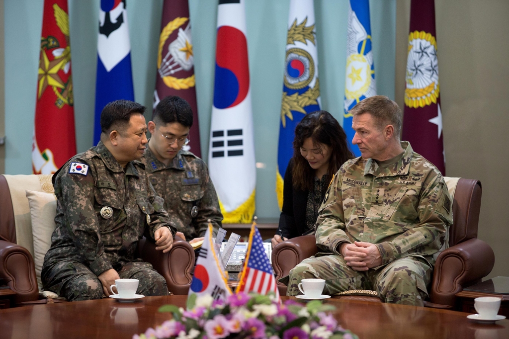 S. Korean JCS chairman, U.S. Army chief discuss joint posture, peace efforts