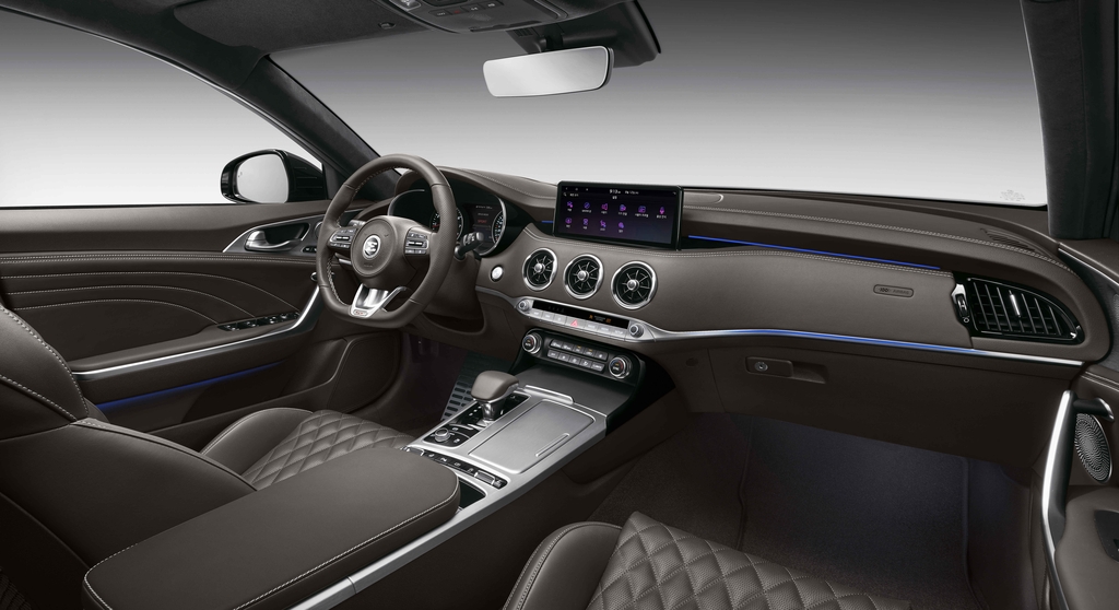 This file photo, provided by Kia, shows the interior of the Stinger Meister. (PHOTO NOT FOR SALE)(Yonhap) 