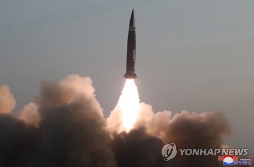 This undated file photo, released by North Korea's official Korean Central News Agency, shows a launch of a North Korean ballistic missile. (For Use Only in the Republic of Korea. No Redistribution) (Yonhap)